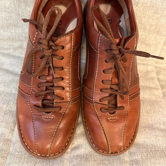 Born Oxford Mens 11 US 45 EU Brown Leather Two Tone Shoes Lace Up Casual - Picture 5 of 13
